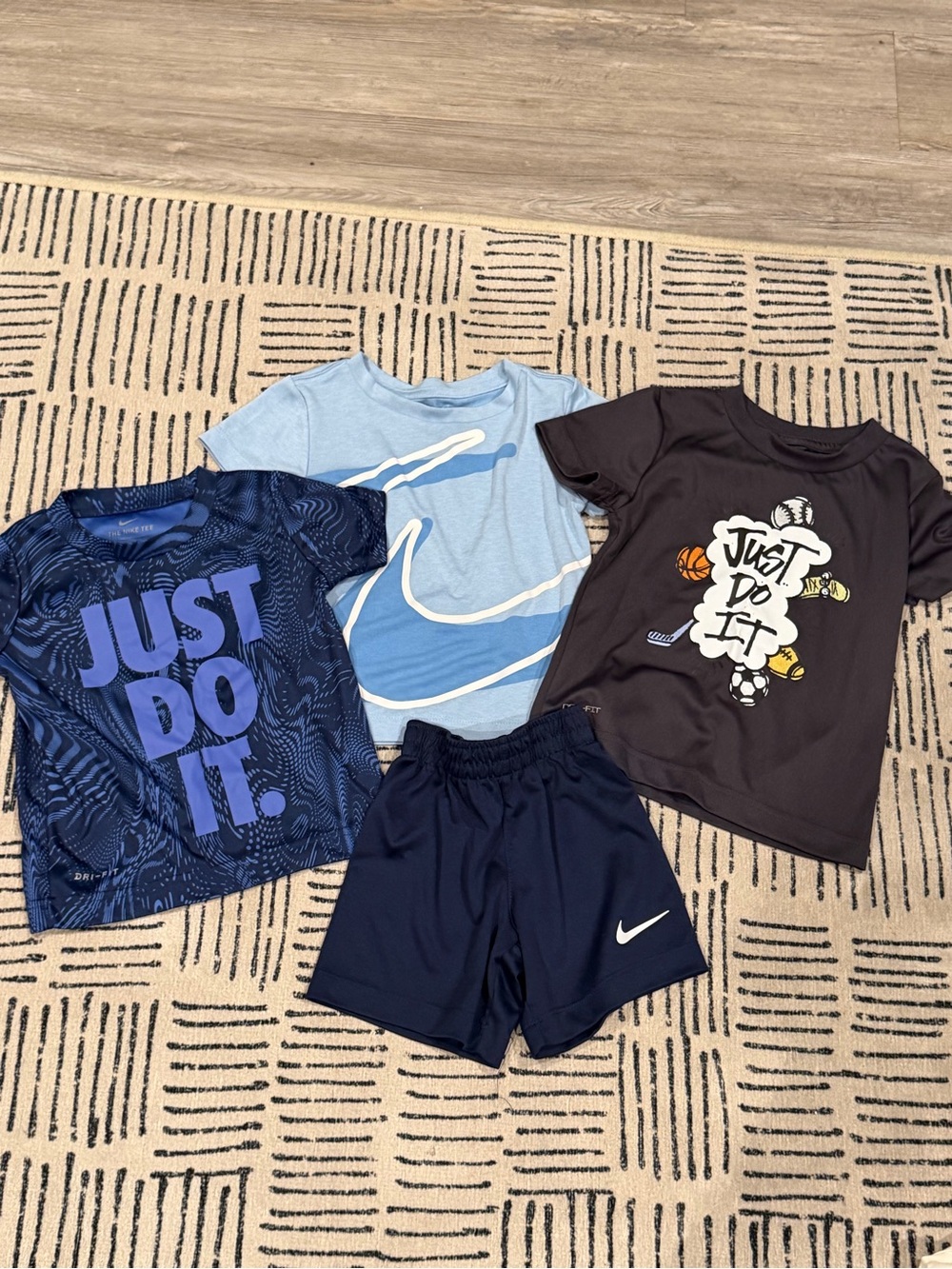 Nike Boys' Short Sleeve Tee & Short Set in Navy, Light Blue, Black